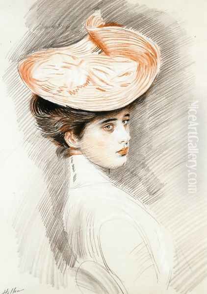 Portrait of a Woman, Madame Helleu Oil Painting by Paul Cesar Helleu