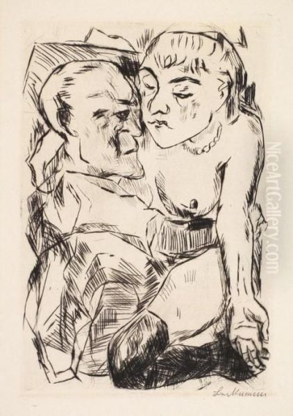 Die Furstin:illustration Zu Kapitel 2 Oil Painting by Max Beckmann