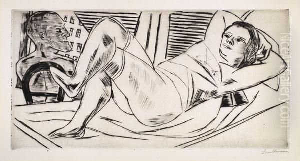 Siesta Oil Painting by Max Beckmann