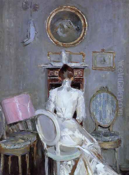 Madame Helleu in Her Husband's Studio Oil Painting by Paul Cesar Helleu