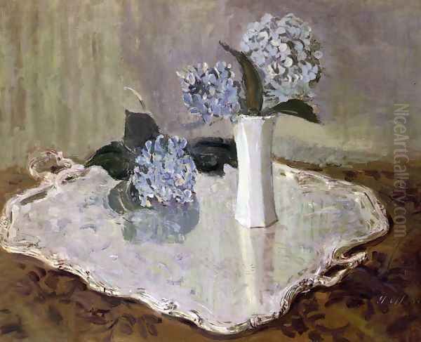 Still Life with Hydrangias Oil Painting by Paul Cesar Helleu