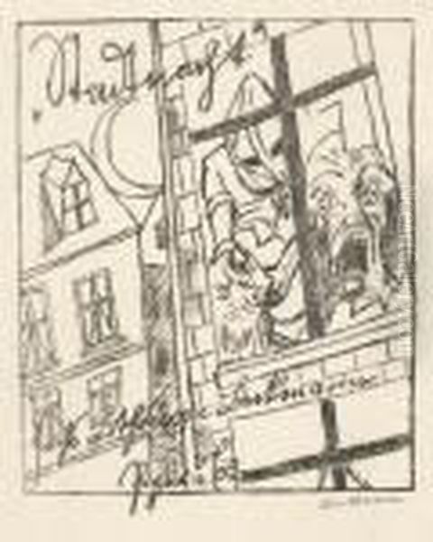 Titelblatt Zu Stadtnacht Oil Painting by Max Beckmann