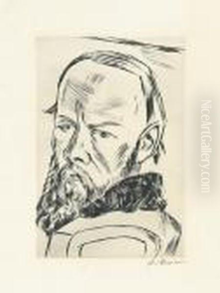 Dostoyevsky Ii. Oil Painting by Max Beckmann