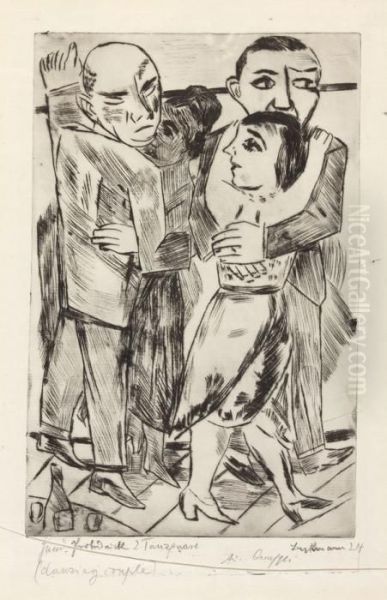 Zwei Tanzpaare Oil Painting by Max Beckmann