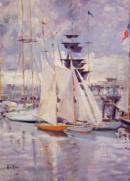 The Harbor at Deauville Oil Painting by Paul Cesar Helleu