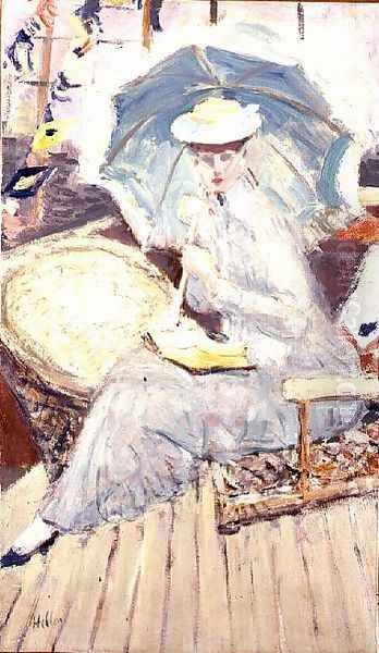 Portrait of Miss Stuart Taylor on Board the Yacht Etoile Oil Painting by Paul Cesar Helleu