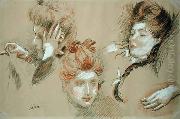 Study of Women Oil Painting by Paul Cesar Helleu