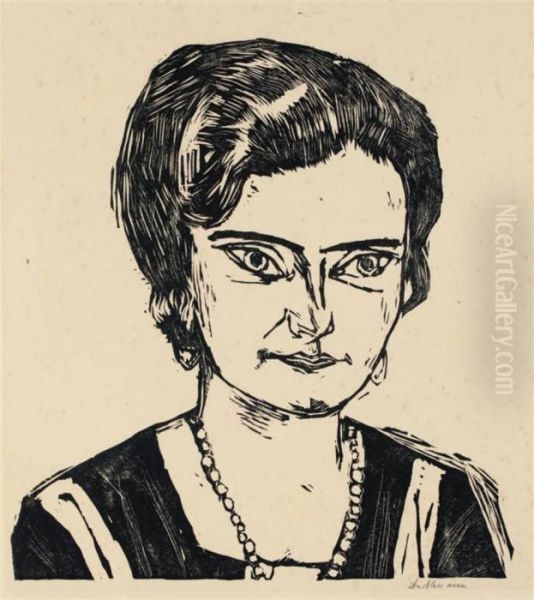 Portrait Of 'frau H.m.' Oil Painting by Max Beckmann