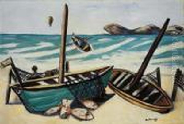 Kustenlandschaft Mit Ballon Oil Painting by Max Beckmann