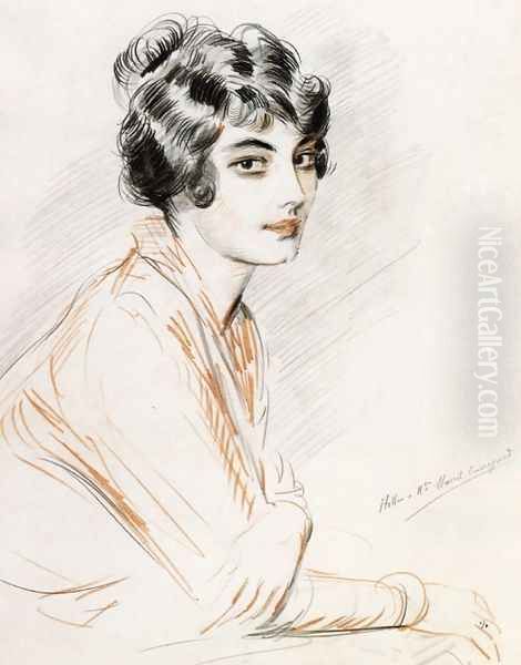 Portrait of Madame Marcel Cassaguet Oil Painting by Paul Cesar Helleu