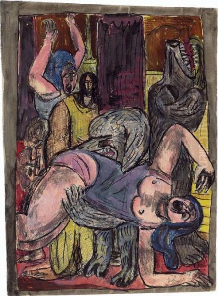 Die Hunde Werden Grosser by Max Beckmann