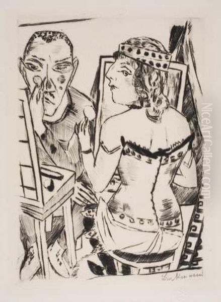 Garderobe Oil Painting by Max Beckmann