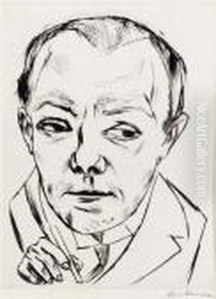 Self-portrait (selbstbildnis) Oil Painting by Max Beckmann