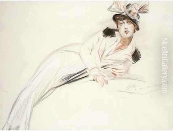 Portrait de Margaret Kelly Oil Painting by Paul Cesar Helleu