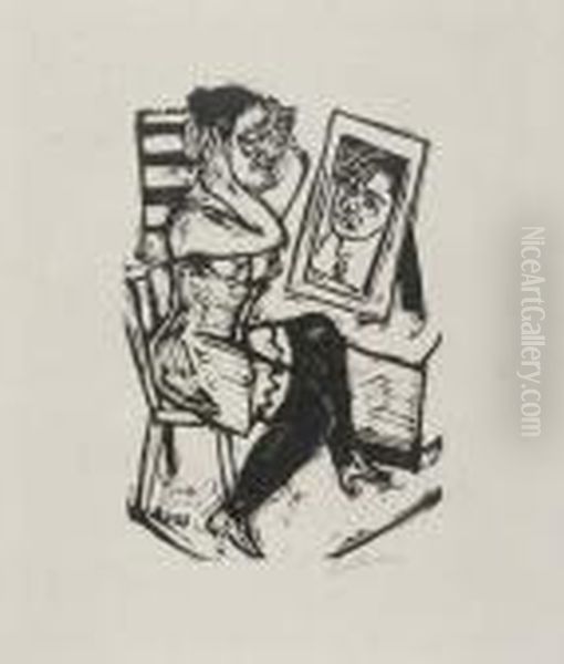 Toilette Oil Painting by Max Beckmann