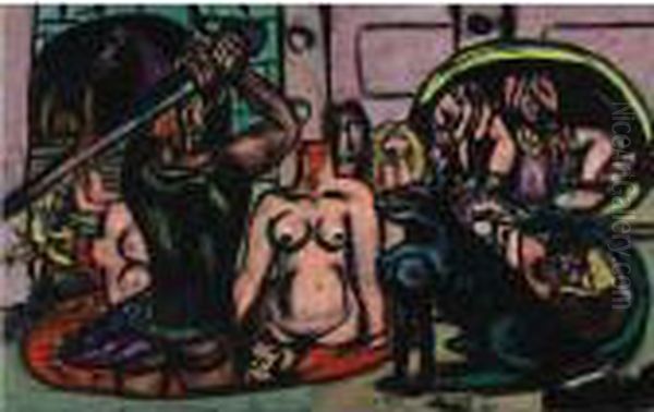 Perseus' (herkules') Letzte Aufgabe
 (perseus' (hercules') Last Duty) Oil Painting by Max Beckmann