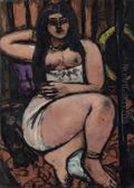 Liegender Akt In Starker Verkurzung (reclining Nude Sharply Foreshortened) Oil Painting by Max Beckmann