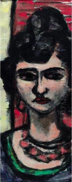 Italienerin (italian Woman) Oil Painting by Max Beckmann