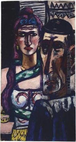 Artisten (circus Artists) Oil Painting by Max Beckmann