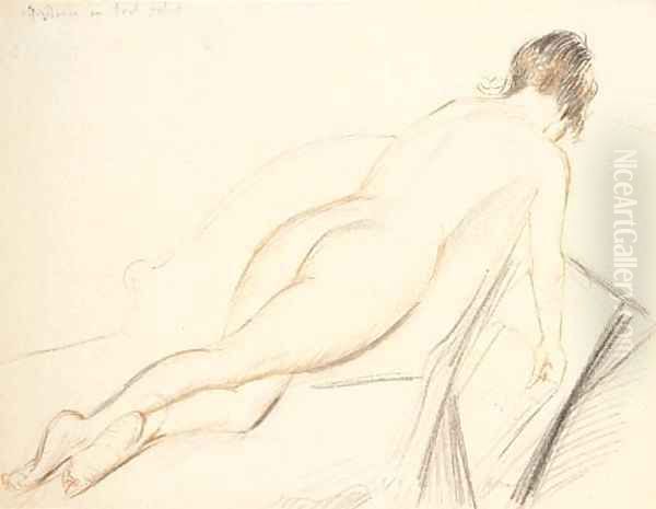 Nu au fauteuil Oil Painting by Paul Cesar Helleu