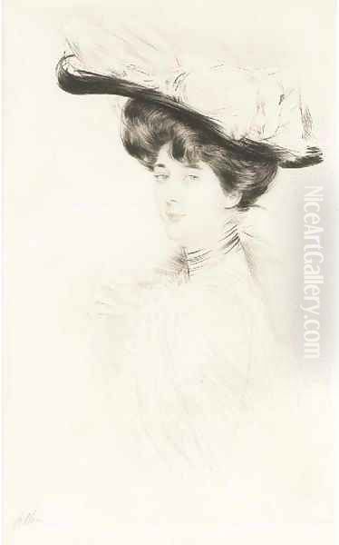 Femme au Chapeau 2 Oil Painting by Paul Cesar Helleu