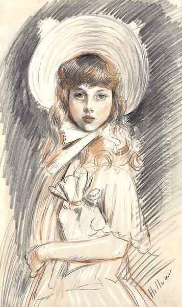 Mademoiselle Dauriac Oil Painting by Paul Cesar Helleu