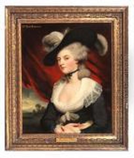 Portrait Of Mrs Mary Robinson Oil Painting by Sir William Beechey