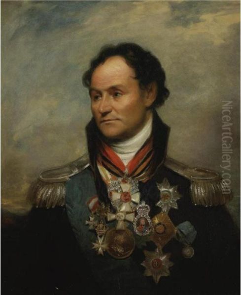 Portrait Of Donskoi Ataman Matvei Platov Oil Painting by Sir William Beechey