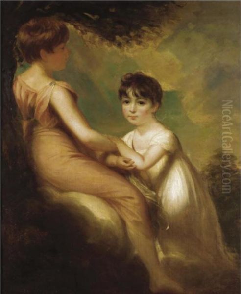 Portrait Of Two Children Oil Painting by Sir William Beechey