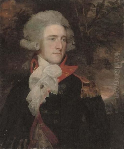 Portrait Of Thomas Henry 
Liddell, Viscount Ravensworth, Half-length, In A Uniform, In A Landscape Oil Painting by Sir William Beechey