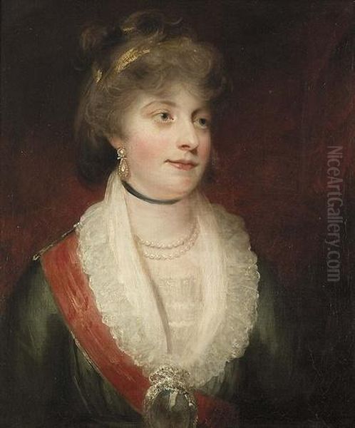 Portrat Einer Eleganten Dame. Oil Painting by Sir William Beechey