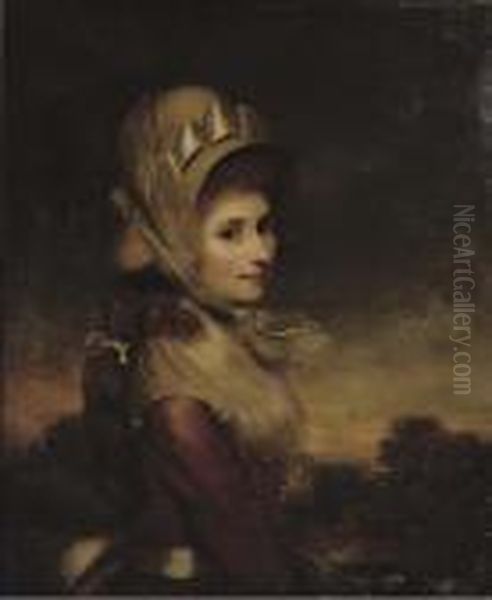 Portrait Of A Lady, Possibly Miss Kelly Oil Painting by Sir William Beechey