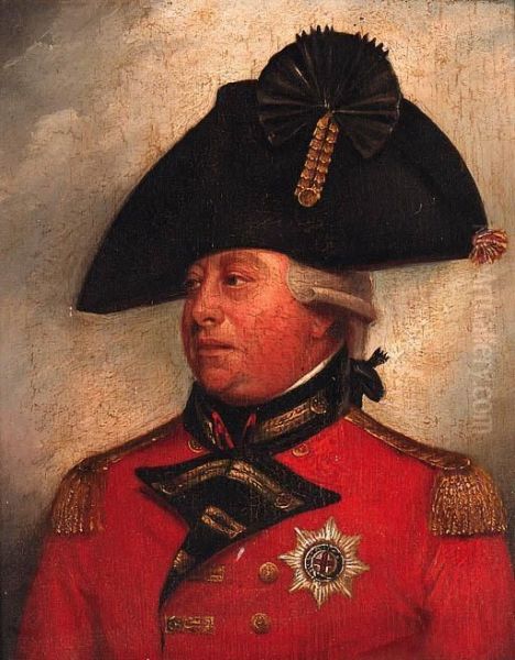 Portrait Of George Iii, Small Quarter-length, In Uniform Oil Painting by Sir William Beechey