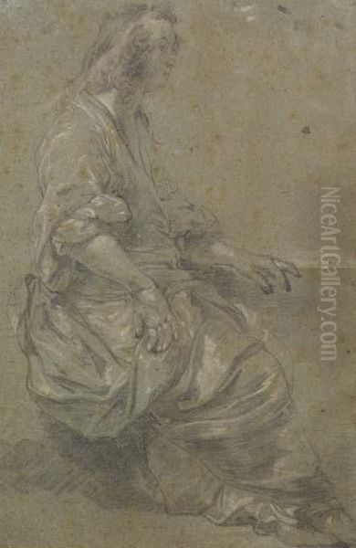 Femme Assise De Profil Oil Painting by Cornelis (Pietersz.) Bega