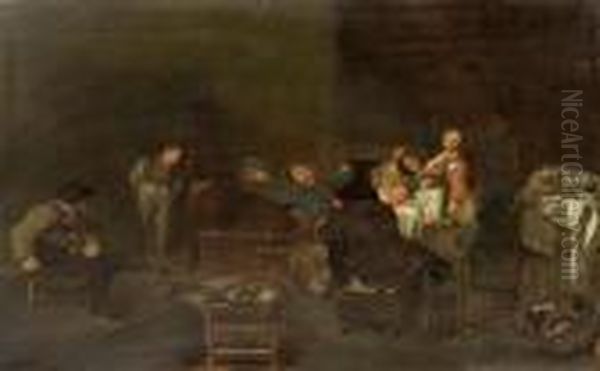 Interior In A Tavern Oil Painting by Cornelis (Pietersz.) Bega