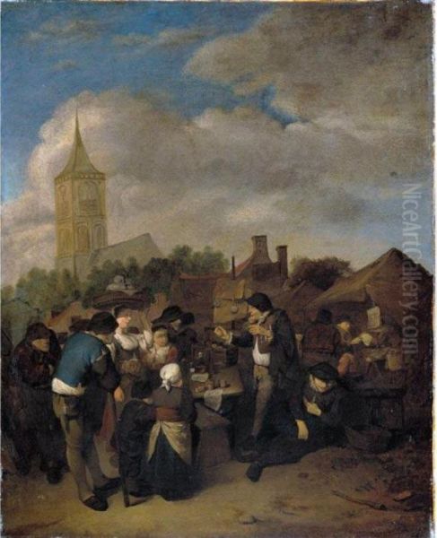 The Village Market With The Quack by Cornelis (Pietersz.) Bega