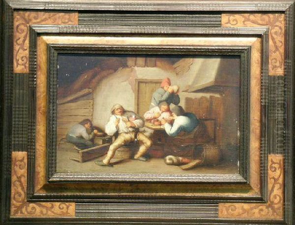 Tavern Interior Oil Painting by Cornelis (Pietersz.) Bega