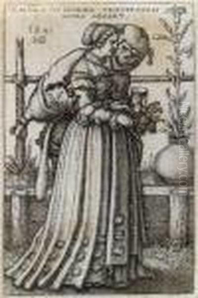 The Lady And Death Oil Painting by Hans Sebald Beham