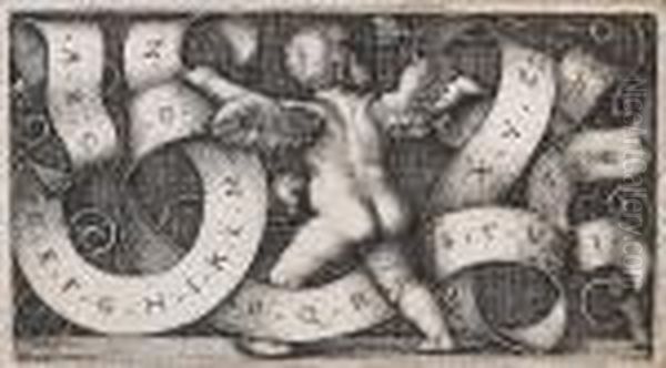 Genius With The Alphabet Oil Painting by Hans Sebald Beham