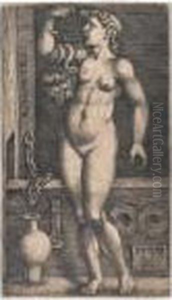 Cleopatra Standing. Oil Painting by Hans Sebald Beham