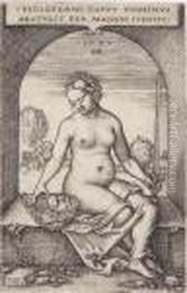 Judith Seated In An Arch Oil Painting by Hans Sebald Beham