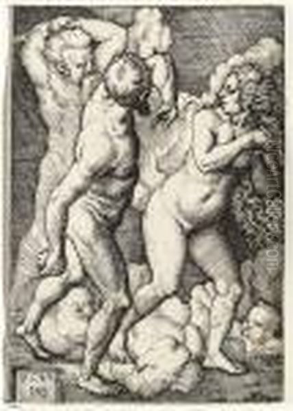 Expulsion From Paradise Oil Painting by Hans Sebald Beham