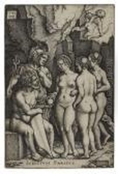 The Judgment Of Paris Oil Painting by Hans Sebald Beham