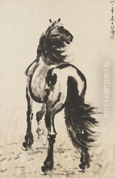 Horse Oil Painting by Xu Beihong