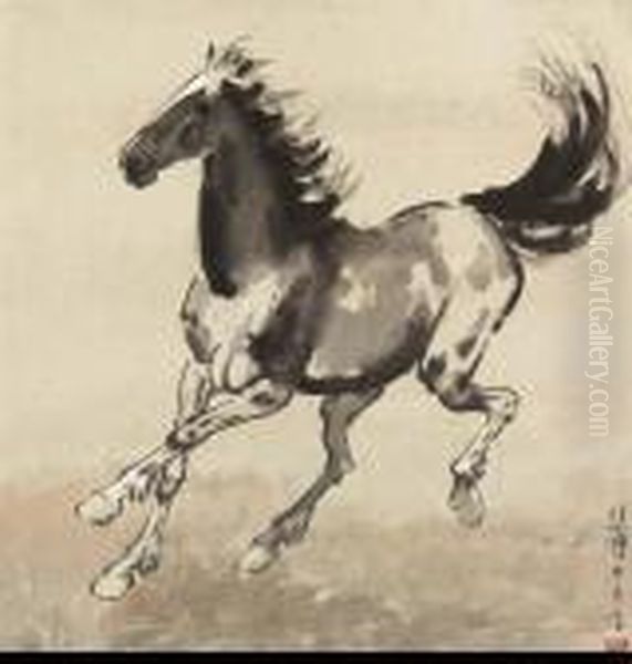 Galloping Stallion Oil Painting by Xu Beihong