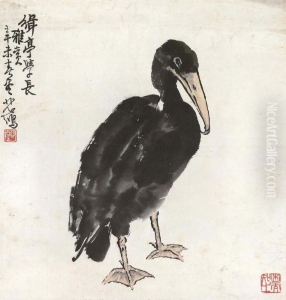 Cormorant Oil Painting by Xu Beihong