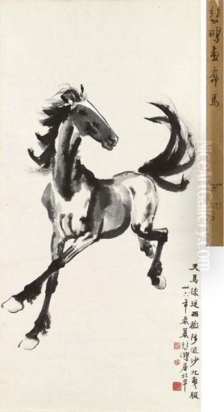 Galloping Horse Oil Painting by Xu Beihong