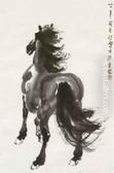 Stallion Oil Painting by Xu Beihong