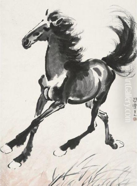 Galloping Steed Oil Painting by Xu Beihong