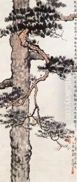 Pine Trees Oil Painting by Xu Beihong